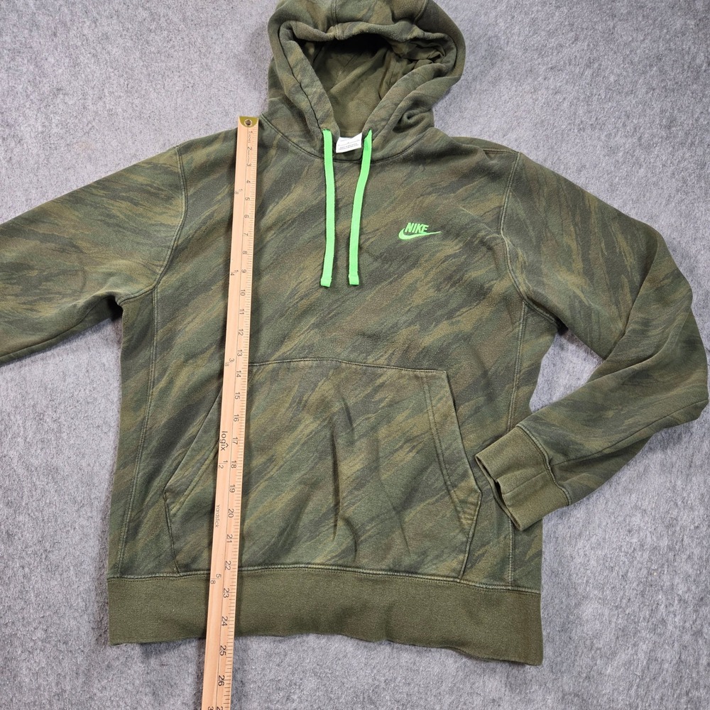 Nike Hoodie Mens Small Olive Green Camo Tiger Stripe Fleece Sweatshirt - Picture 5 of 9